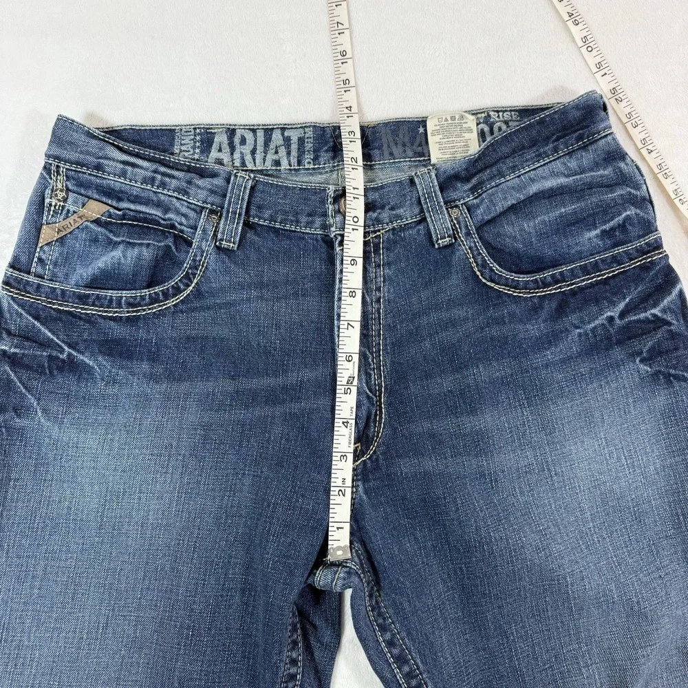 Ariat Mens Low Rise Boundary Boot Cut Jeans M4 Denim Mens Sz 36X32 Blue Western
